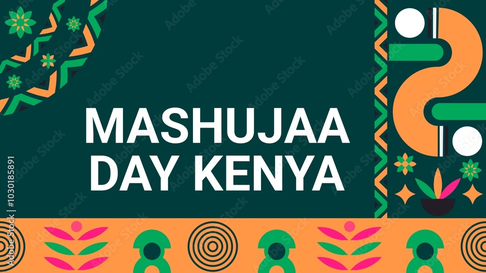 Fototapeta premium Mashujaa Day Kenya web banner design illustration
