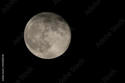 Full moon against a black night sky