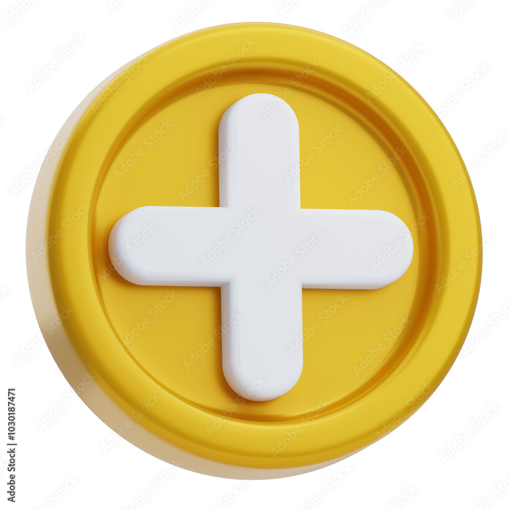 3D Football Medical Sign Icon in Yellow 3D Football Medical Sign Icon in Yellow