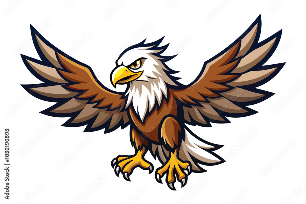 Stunning Eagle Mascot with Wings Spread Vector Illustration Stunning Eagle Mascot with Wings Spread Vector Illustration