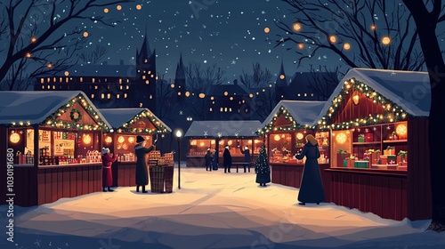 Christmas Market in the Snow