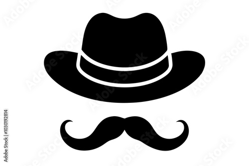 Mustache And Hat | isolated vector illustration on white background