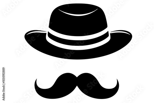 Mustache And Hat | isolated vector illustration on white background