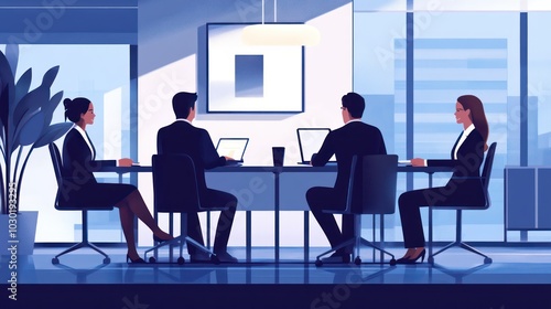 HR team conducting a job interview in a professional office setting