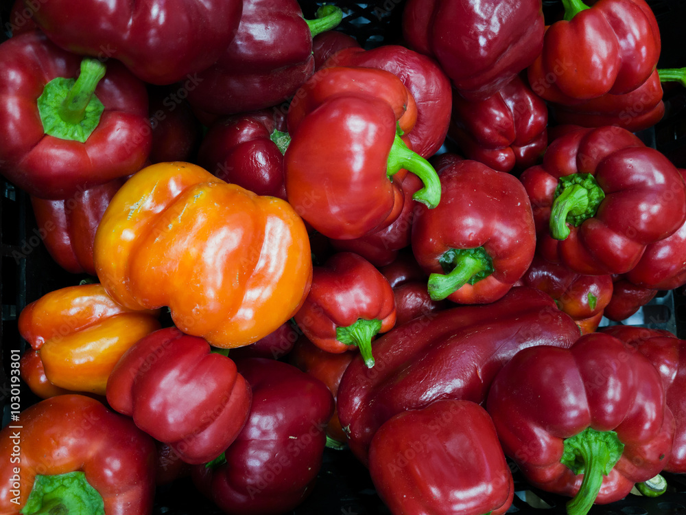 Paprika in market. Selective focus. Paprika in market. Selective focus.