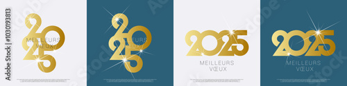 Bonne année - meilleurs vœux 2025 - vecteur pour affiche, bannière, salutation et célébration du nouvel an 2025.