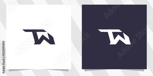 letter tw wt logo design vector