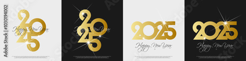 Happy new year - best wishes 2025 with colorful truncated number. Perfect vector for poster, banner, greeting and new year 2025 celebration.