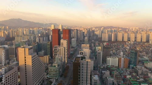 Wallpaper Mural SEOUL, SOUTH KOREA - SEPTEMBER 9, 2024: Stunning skyline view at sunset capturing the vibrancy of urban life. Torontodigital.ca