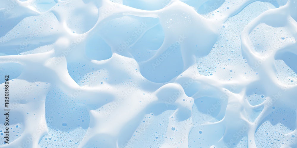 Creative Design Featuring Irregular Foam Background with Light Blue Water Surface, Capturing the Essence of Clean Beauty in a Magazine Advertisement Style, High Resolution and Professional Color Gradi Creative Design Featuring Irregular Foam Background with Light Blue Water Surface, Capturing the Essence of Clean Beauty in a Magazine Advertisement Style, High Resolution and Professional Color Gradi