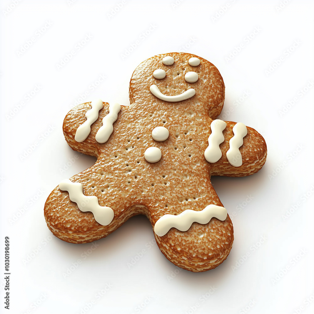 3D icons of Gingerbread man. white background