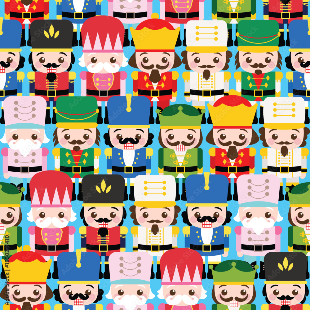 Cute nutcracker seamless pattern cartoon Cute nutcracker seamless pattern cartoon
