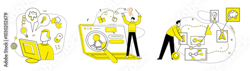 Structured thinking vector illustration. Innovation transforms into opportunities in crucible strategic minds Progress flourishes where individuality and structured thinking intersect