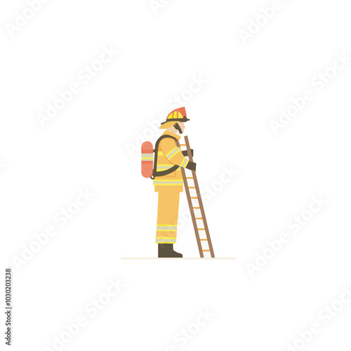 firefighters doing their job, vector illustration