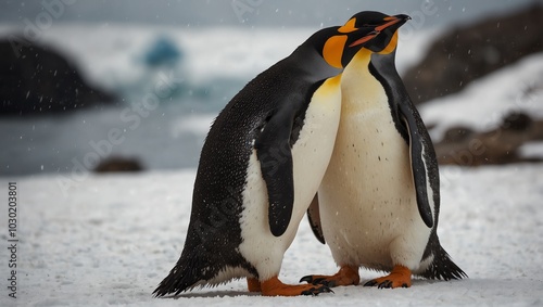 penguin on the rocks