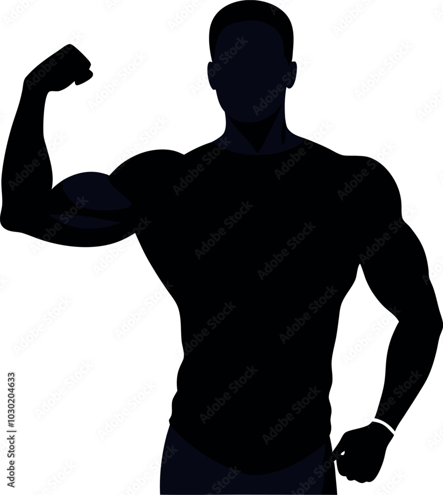 Fototapeta premium black man bicep silhouette vector 