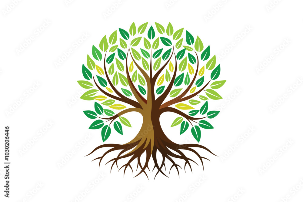 Obraz premium Tree Roots vector illustration, Tree Roots vector 