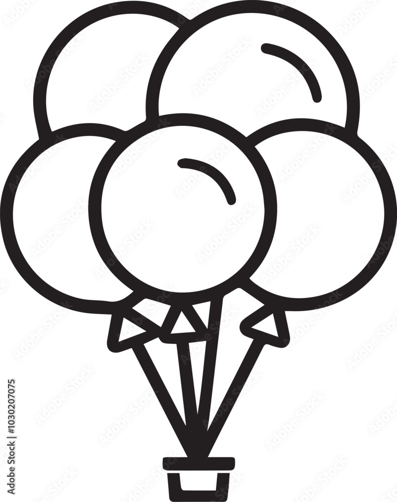 Balloon icons vector art outline. Line art of balloon. Balloon icons vector art outline. Line art of balloon.
