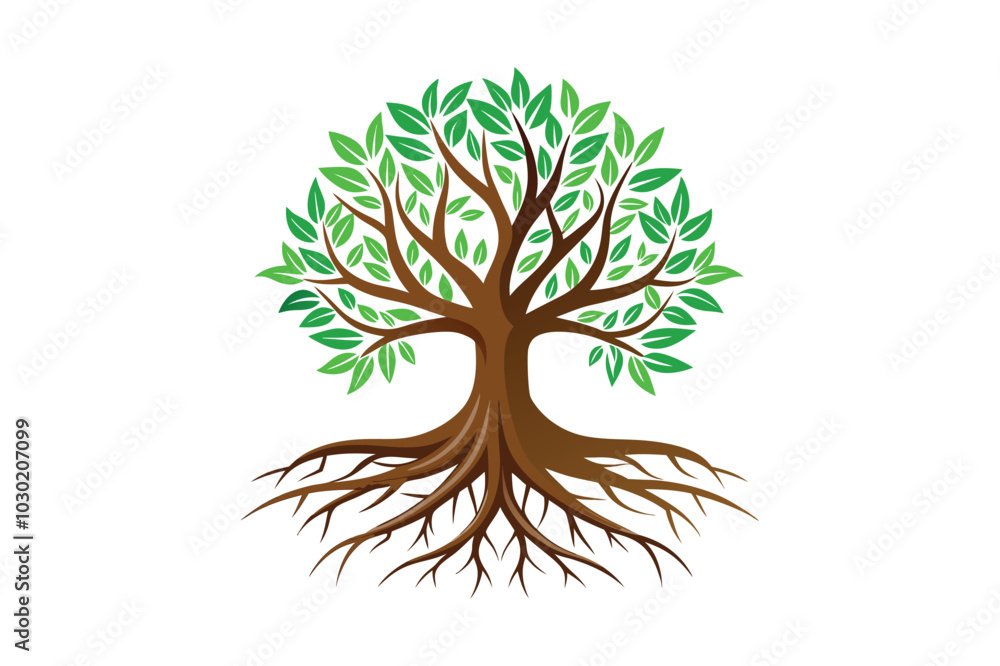 Naklejka premium Tree Roots vector illustration, Tree Roots vector 