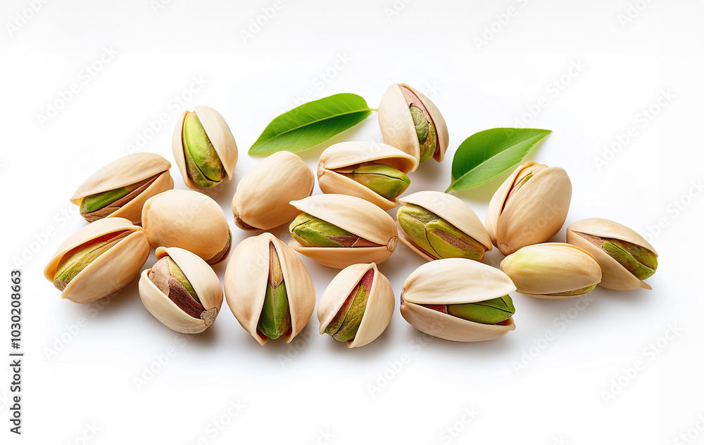 Pistachio nuts on white background Pistachio nuts on white background