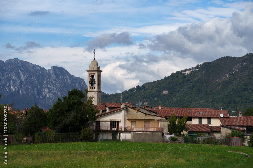 Fototapeta premium Bartesate, old village along the road to Colle Brianza, Italy