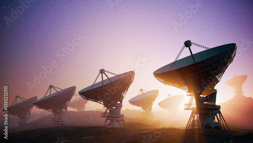 Photography Array of radiotelescopes for astronomical research