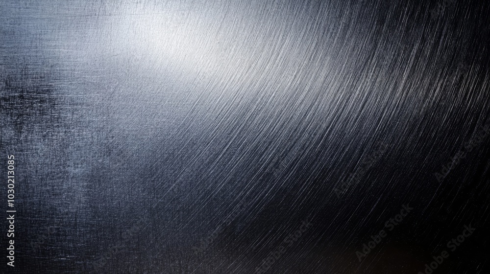 A close-up of brushed metal surface showcasing texture and reflections. A close-up of brushed metal surface showcasing texture and reflections.
