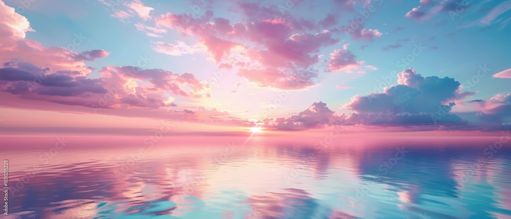 Peaceful Twilight Sky Over Tranquil Water Peaceful Twilight Sky Over Tranquil Water