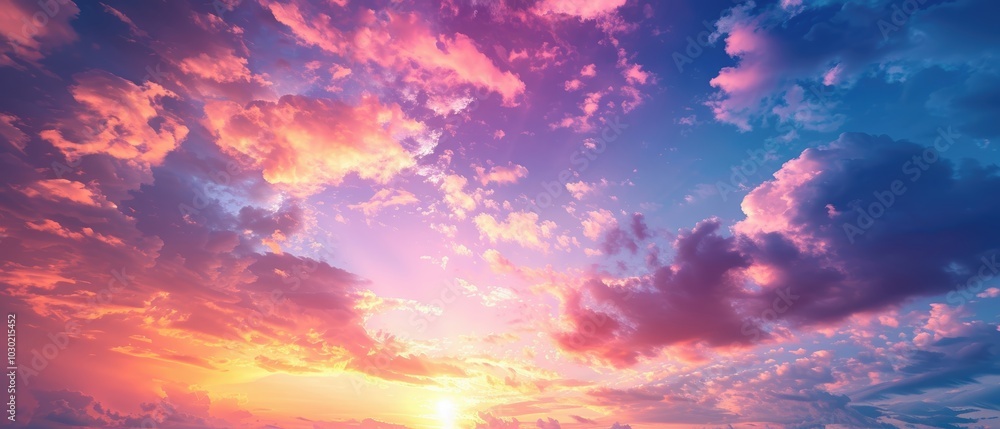 Vibrant Dawn Sky with Pink Streaks of Color Vibrant Dawn Sky with Pink Streaks of Color
