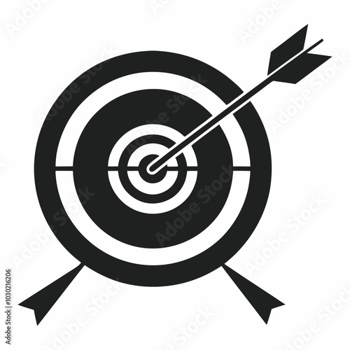 Minimalist Target and Arrow Vector Illustration