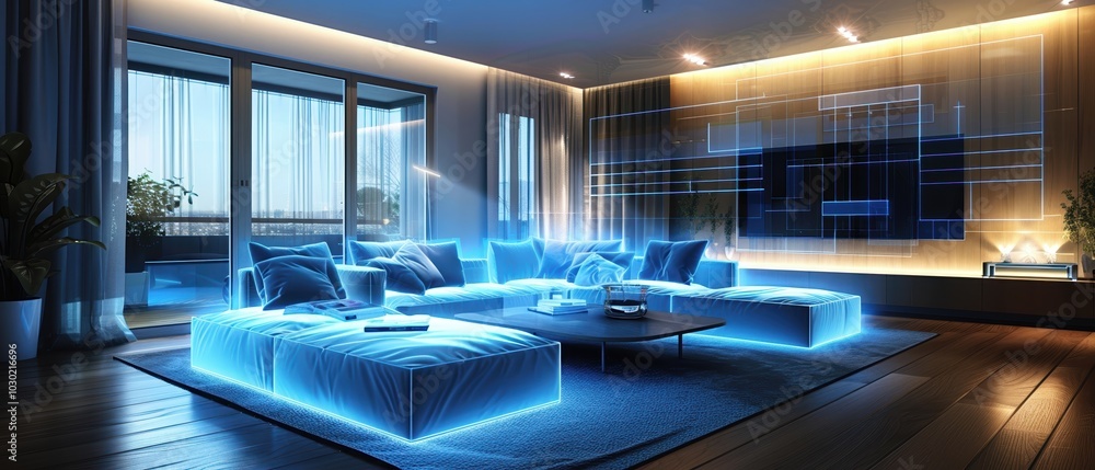 Futuristic Virtual Interior Design Concept in Futuristic Virtual Interior Design Concept in