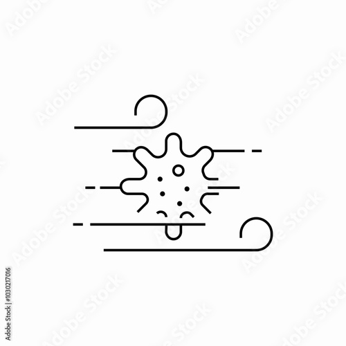 airborne spreading bacteria icon sign vector