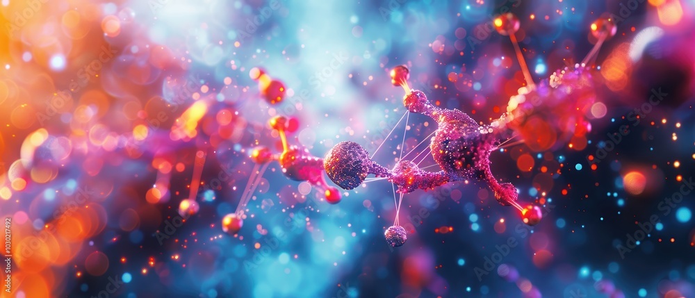Colorful Hologram of Molecular Structure Colorful Hologram of Molecular Structure