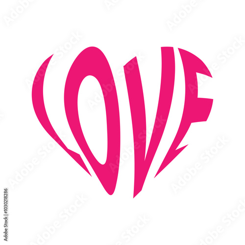 Love heart shape valentines symbol isolated background. Vector illustration