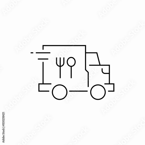street food truck icon sign vector