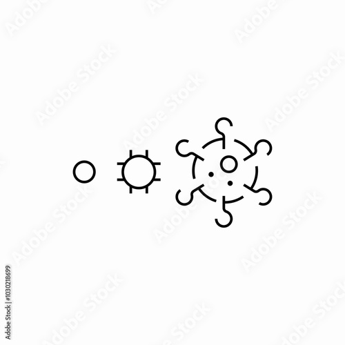 virus growth process icon sign vector