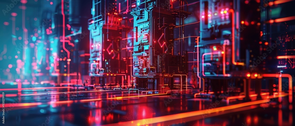 Futuristic Hologram Technology Scene Futuristic Hologram Technology Scene