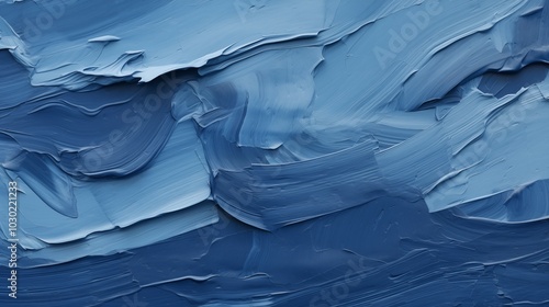 Wallpaper Mural Abstract blue painting with thick textured brushstrokes Torontodigital.ca