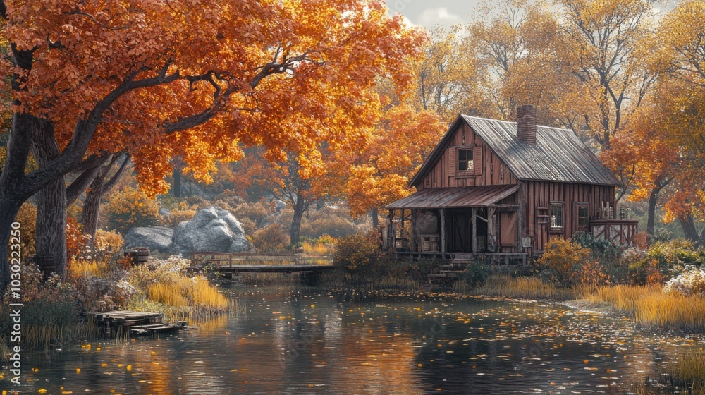 Autumn's Warmth in a Maple Syrup Harvest Scene Autumn's Warmth in a Maple Syrup Harvest Scene