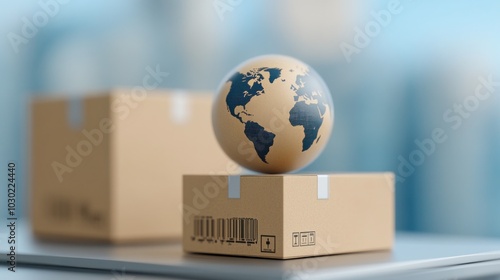 Concept of Global Commerce Product Range with Diverse Packaging