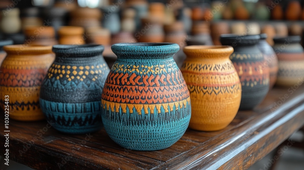 Artisan Pottery Collection in Vibrant Colors and Designs Artisan Pottery Collection in Vibrant Colors and Designs