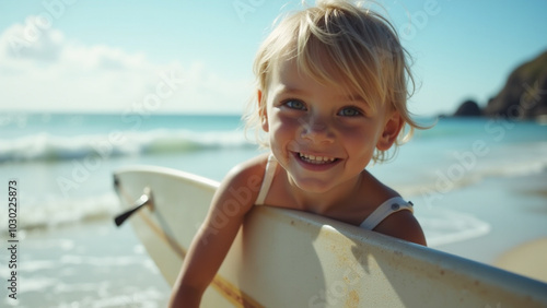 Holding a Surfboard by the Ocean Beach Adventure