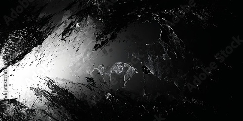 Wallpaper Mural A black and white photo of a mountain with a white streak Torontodigital.ca