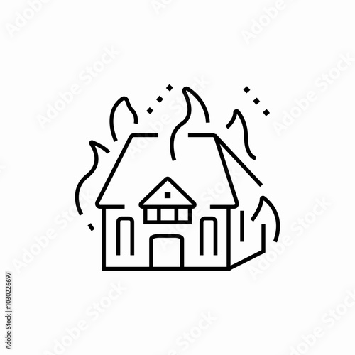 house fire icon sign vector