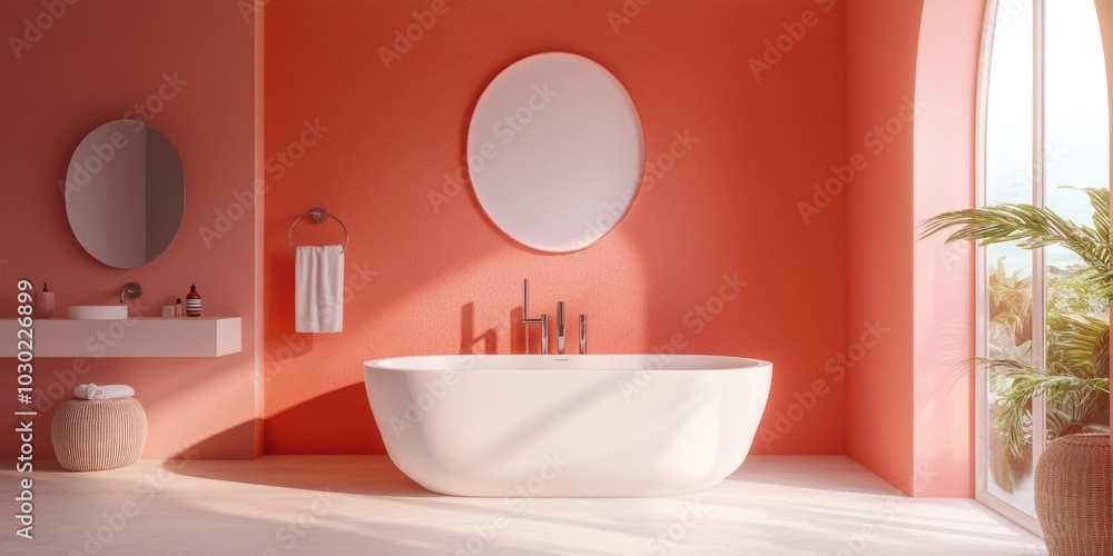 Bright Bathroom with Contemporary Fixtures Bright Bathroom with Contemporary Fixtures