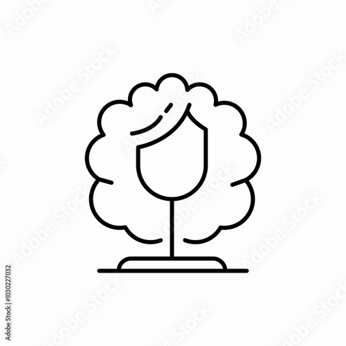salon wig icon sign vector