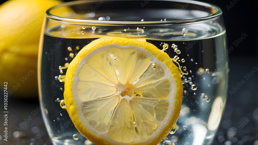 A refreshing glass of sparkling water with lemon slices on a blue tabletop captured in vibrant closeup detail
A refreshing glass of sparkling water with lemon slices on a blue tabletop captured in vibrant closeup detail