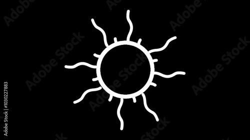 Sun Animated heat wave loop. Alpha channel, transparent background