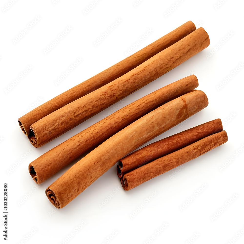 A cluster of cinnamon sticks arranged neatly on a clean white background, showcasing their rich brown color and texture. A cluster of cinnamon sticks arranged neatly on a clean white background, showcasing their rich brown color and texture.