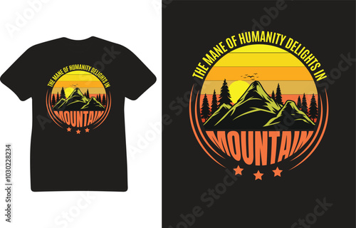 Mountain T shirt Design Vector